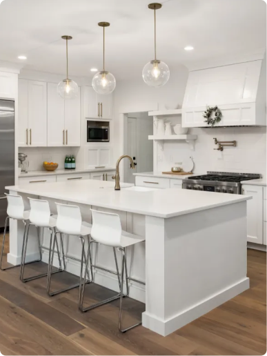 Kitchen remodel with white shaker cabinets